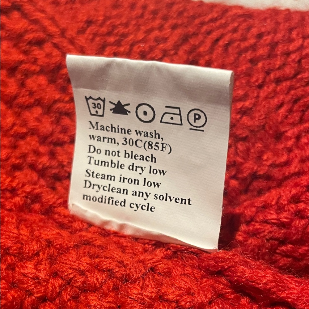 Hazel blues Elegant Red Cable Knit Cardigan - Picture 9 of 9